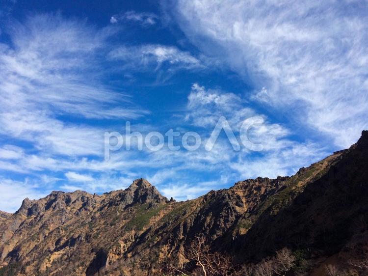 稜線からの風景 登山,山,空の写真素材