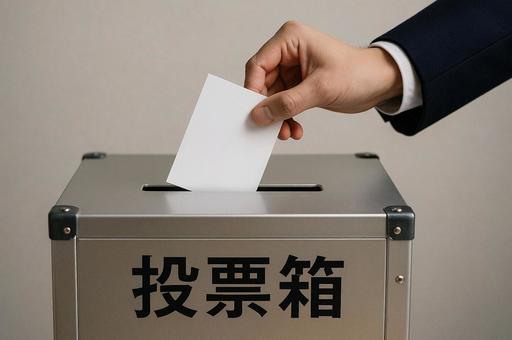 投票箱に投票する手元 投票箱に投票する手元の写真