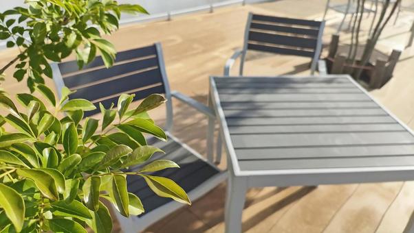 おしゃれなテラス席 テラス席,テラス,席の写真素材