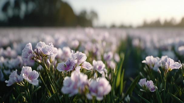 癒やしの風景:一面に広がる可憐な花 癒やしの風景:一面に広がる可憐な花の写真