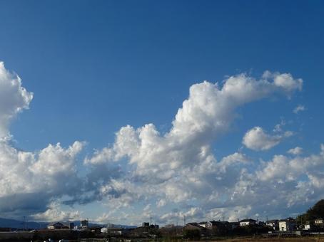 田園の秋空 空,雲,田園の写真素材