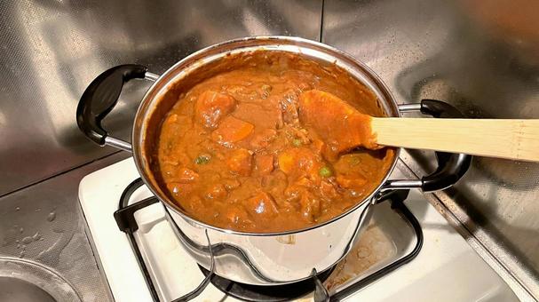具材ごろごろカレー_鍋A カレー,ごろごろ,具だくさんの写真素材