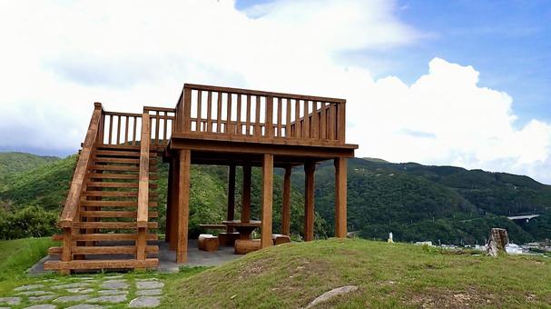 慶良間諸島の渡嘉敷島の海の見える丘展望台 海の見える丘展望台,展望台,渡嘉敷島の写真素材