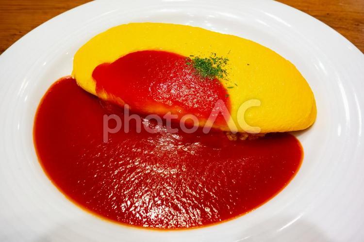 ふわとろ卵のオムライス オムライス,洋食,卵料理の写真素材