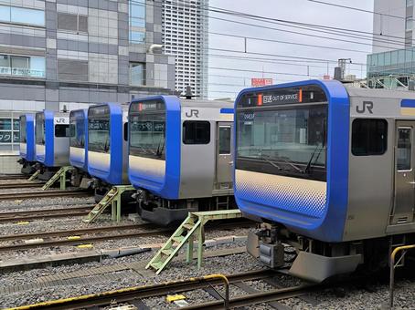 錦糸町駅留置線に並ぶE235系 jr,jr東日本,横須賀線の写真素材