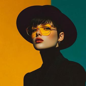 ショートヘアモデルのクールな視線 ショートヘアモデルのクールな視線の写真