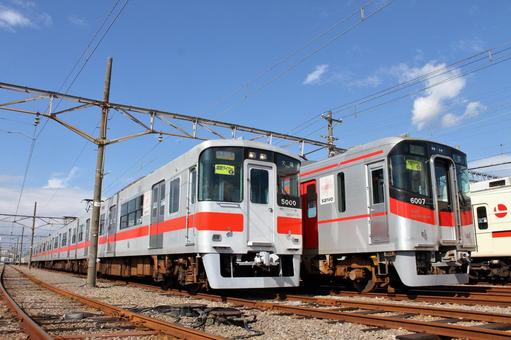 山陽電鉄、5000系と6000系 山陽電鉄,山陽電車,5000系の写真素材