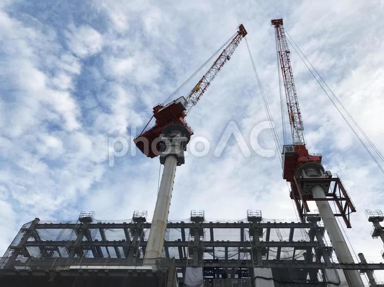 工事現場　イメージ 工事現場,クレーン,建設現場の写真素材