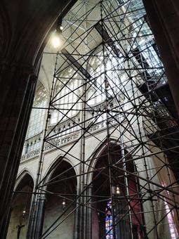 【プラハ】聖ヴィート教会修復工事の足場 聖ヴィート教会,プラハ,教会の写真素材