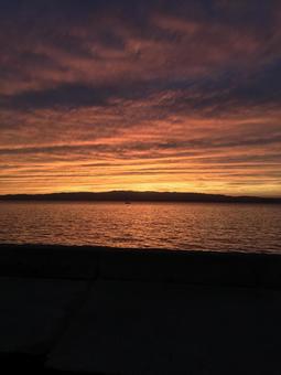 夕焼け 風景,海景,自然の写真素材