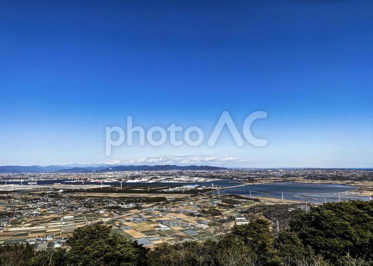 田原市の蔵王山からの景色③ 風景,景色,海の写真素材