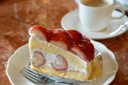 Photo, strawberry, cake, fork, 