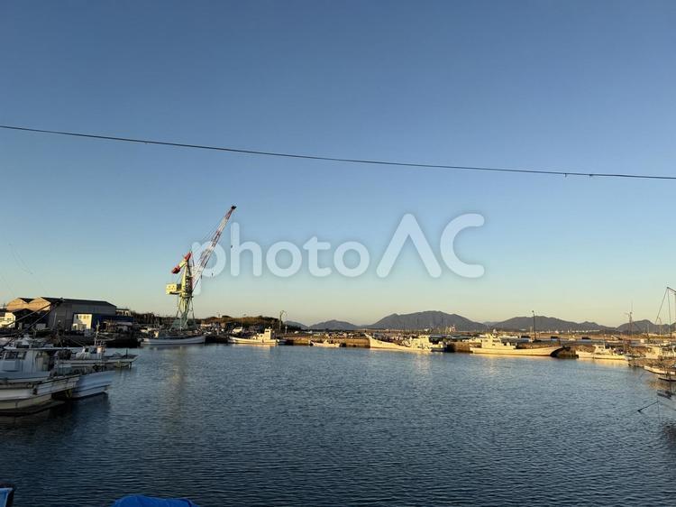 南風泊の風景 下関市,路地,道の写真素材