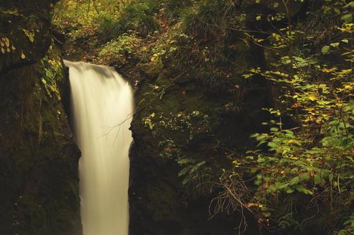 滝 滝 滝,竜返しの滝,苔の写真素材