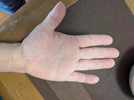 手 女性,シワ,指の写真素材