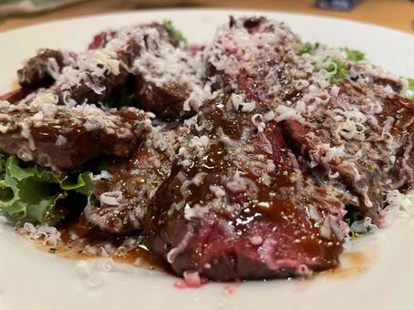 牛肉のタリアータ 料理,パスタ,イタリアンの写真素材