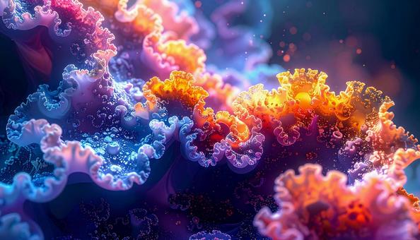 幻想的な光の波紋とフラクタル模様 幻想的な光の波紋とフラクタル模様の写真