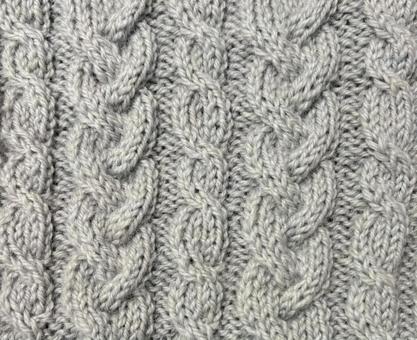 ニットグレー縄編み 編み物,ニット,クリスマスの写真素材