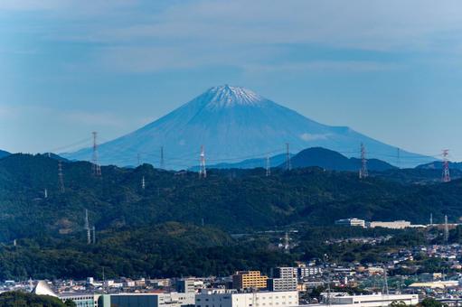 静岡県掛川市11月みはらしの丘富士山 日本,静岡県,掛川市の写真素材