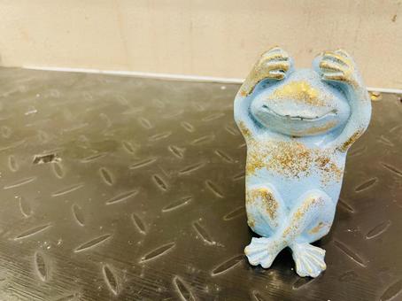 カエルのオブジェ カエルのオブジェの写真