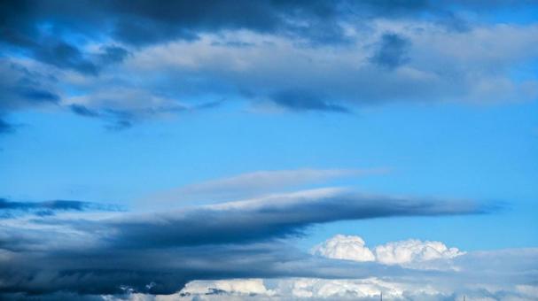Photo, midsummer, rain cloud, blue sky, 