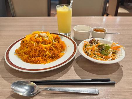 ビリヤニランチセット ビリヤニランチセット ビリヤニ,インド料理,エスニック料理の写真素材