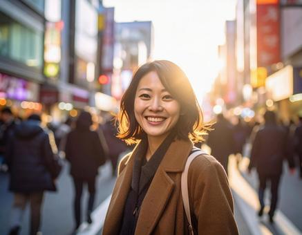 カメラ目線の女性 カメラ目線の女性の写真