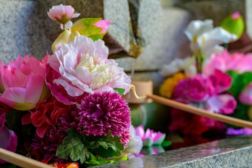 花手水 花手水,神社,ピンクの写真素材