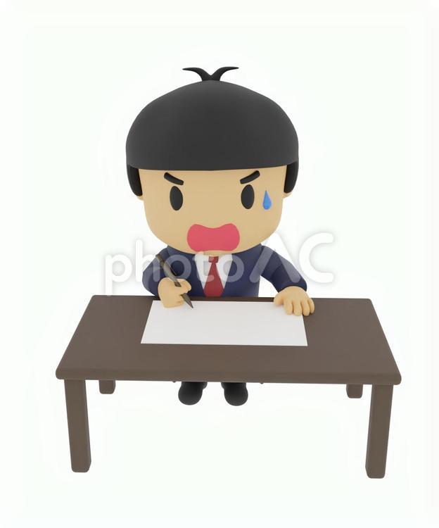 資格勉強や仕事するビジネスマン 学生,高校生,中学生の写真素材
