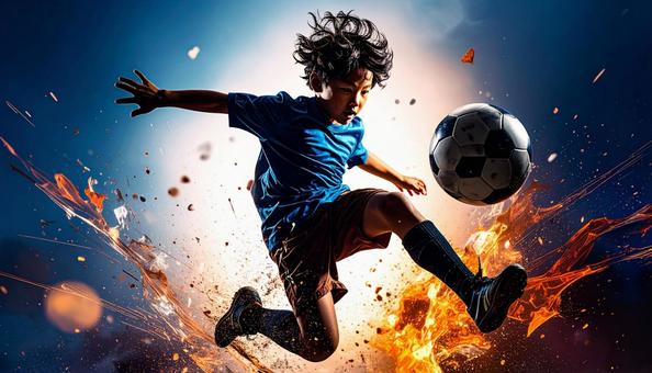 サッカー少年の写真