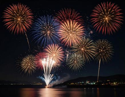 打ち上げ花火 打ち上げ花火の写真