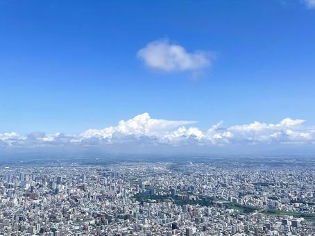 藻岩山山頂から見た札幌の景色2 藻岩山,もいわ山,山頂の写真素材