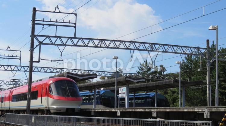伊勢志摩ライナー　しまかぜ　並び　賢島駅 伊勢志摩ライナー,近鉄,近畿日本鉄道の写真素材