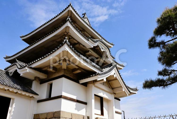 ５月中旬の高松市立玉藻公園の月見櫓 月見櫓,櫓,晴れの写真素材