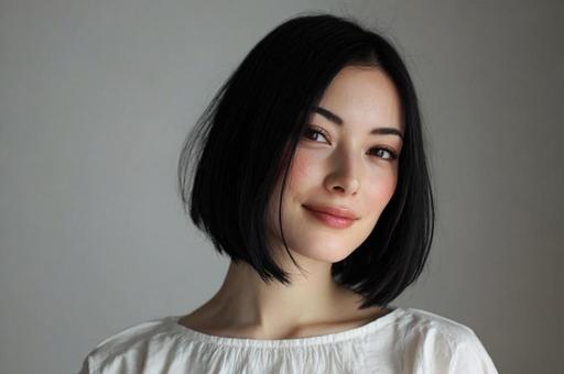 ボブヘアの美しい日本女性 ボブヘアの美しい日本女性の写真