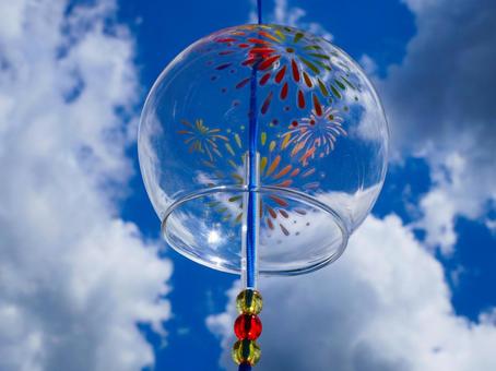 Photo, wind chimes, summer, blue sky, 