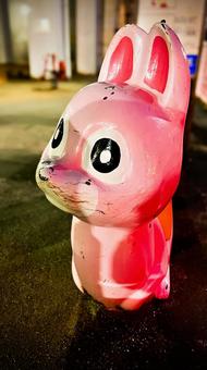 ホラーな乗り物 うさぎ,遊具,公園の写真素材