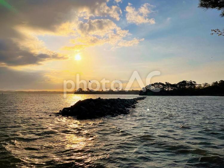 松島の朝の景色 松島,福浦島,松島町の写真素材