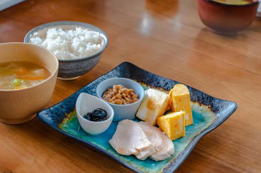 和風朝食セット 和風朝食セット 朝食,和食,和風の写真素材