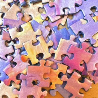 ジグソーパズル⑤ ジグソーパズル,パズルピース,おもちゃの写真素材