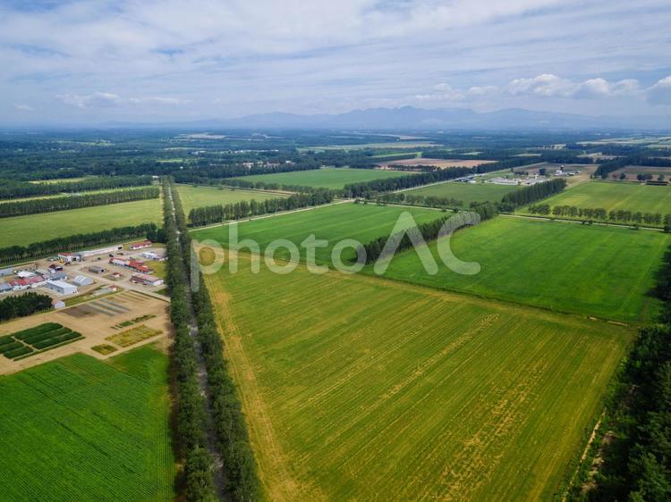 北海道の空撮 空撮,ドローン,ドローン撮影の写真素材
