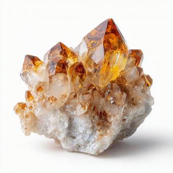 黄金色の水晶クラスター 黄金色の水晶クラスターの写真