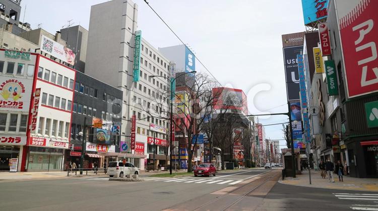札幌市中央区駅前通り南３条丁目交差点 札幌市,すすきの,交差点の写真素材