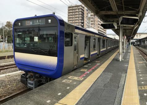 E235系 内房線 君津駅 内房線,外房線,総武快速線の写真素材
