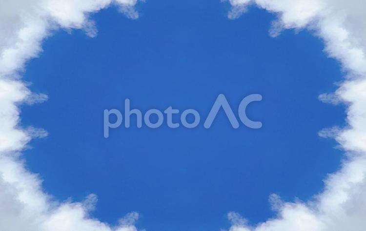 空と雲のフレーム　背景４ 空,青空,背景の写真素材