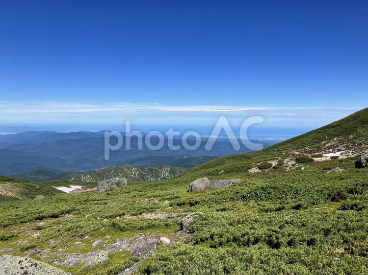 白山から街が見える 白山,街,景色の写真素材