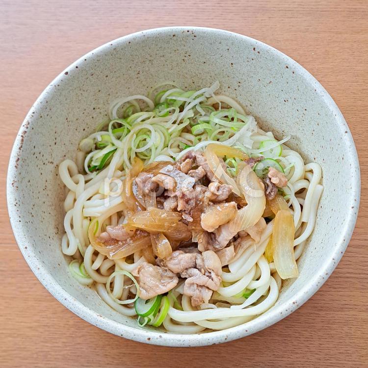 手作り肉うどん うどん,肉,玉ねぎの写真素材