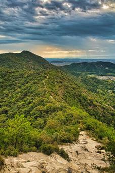 高御位山 播磨平野,山岳,平野の写真素材