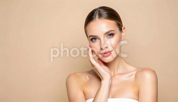 若くて美しい外国人女性のポートレート 女性,外国人,美容の写真素材