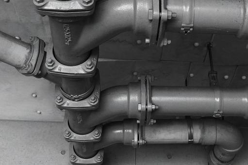 排水配管　パイプの連結模様　イメージ素材 配管,パイプ,模様の写真素材